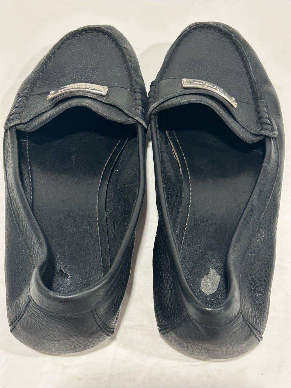 Coach Fredrica Leather Black Pebble Flat Soft Loafers Size 6.5B Driving Shoes - Picture 8 of 13